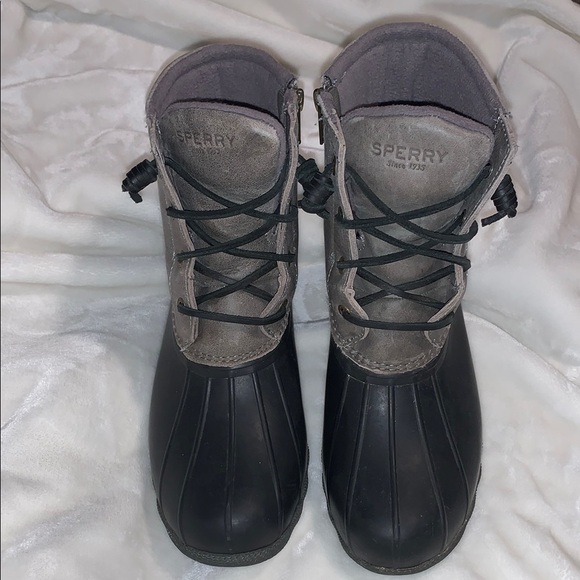 Sperry Black and Gray Waterproof Boots - Picture 1 of 13